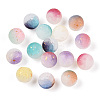 Frosted Baking Paint Crackle Glass Beads with Glitter Powder LS-DGLA-T004-8mm-01A-1