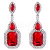 Brass Rhinestone Dangle Stud Earrings FS-WG9D6B6-15-1