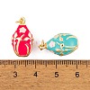 Brass Enamel Pendants KK-E112-07G-4