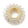 Rack Plating Brass Micro Pave Clear Cubic Zirconia Cabochon Connector Setttings KK-L224-027G-02-1