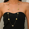 Cube Acrylic & Iron Flat Round Link Chain Long Necklaces for Women SF2895-2-3