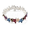 Alloy Enamel Links Stretch Bangles BJEW-B100-02-2