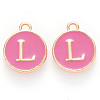 Golden Plated Alloy Enamel Charms X-ENAM-S118-08L-1
