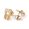 304 Stainless Steel Tooth Shape Stud Earrings for Men Women EJEW-C044-01G-2