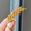 Wheat Plastic Pearl Brooch PW-WG9E7D8-04-1