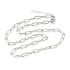 4MM 304 Stainless Steel Textured Paperclip Chain Necklaces for Man and Women SA-CBAB767-12P-4