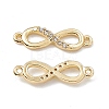 Brass Micro Pave Clear Cubic Zirconia Connector Charms KK-E068-VB388-1