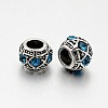 Antique Silver Plated Alloy Rhinestone European Beads CPDL-J031-AS-2