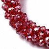 Faceted Transparent Glass Beads Stretch Bracelets BJEW-S144-002C-03-3