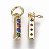 Brass Micro Pave Cubic Zirconia Charms X-ZIRC-L070-38I-G-2