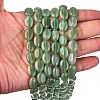 Natural Green Aventurine Flat Oval Bead Strands G-M206-22-3