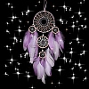 Iron Ring Woven Net/Web with Feather Wall Hanging Decoration PW-WG22057-01-3