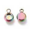 Ion Plating(IP) 304 Stainless Steel Pendant Cabochon Settings STAS-I162-01A-M-3