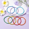 7 PCS Rainbow Style Glass Seed Beads Bracelets Sets for Women BJEW-JB10065-01-2
