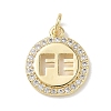 Brass Micro Pave Clear Cubic Zirconia Pendants KK-L268-019G-01-1