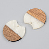 Opaque Resin & Walnut Wood Pendants X-RESI-S389-001A-C04-2