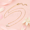 2Pcs 2 Colors Brass Micro Pave Clear Cubic Zirconia Butterfly Pendant Iron Chain Necklaces for Women NJEW-HY0001-20-4