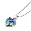 Rack Plating Natural Paua Shell Pendants Necklace NJEW-B104-01F-01P-1