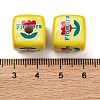 Printed Opaque Acrylic Beads SACR-A009-01E-3