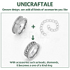 1Pc Tungsten Steel Grooved Finger Ring Settings RJEW-UN0002-93A-5