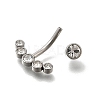 304 Stainless Steel Clear Cubic Zirconia Curved Barbell Belly Button Rings AJEW-D306-03P-04-3