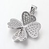 Brass Micro Pave Cubic Zirconia Pendants X-ZIRC-L035-31P-FF-2