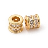 Brass Micro Pave Clear Cubic Zirconia European Beads KK-F898-12G-1