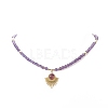 Natural Amethyst Beaded Necklaces NJEW-JN04226-05-2