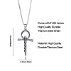 Skull Cross Pendant Necklace Vintage Titanium Steel Ankh Necklace Charm Neck Chain Jewelry Gift for Women Men Birthday Easter Thanksgiving Day JN1110A-4