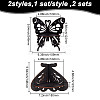 2Pcs 2 Styles Butterfly Shape Wood Candle Holder DJEW-DR0001-03-2