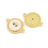 Brass Micro Pave Clear Cubic Zirconia Connector Charms CU-CBA5CB0-21G-2