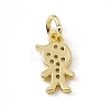 Brass Micro Pave Clear Cubic Zirconia Boy Charms ZIRC-F132-53G-2