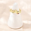 Brass Pave Cubic Zirconia Cuff Open Rings CU-CBACDF6-09G-03-1