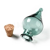 Teardrop Glass Cork Bottles Ornament AJEW-A039-01D-2