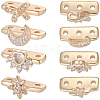 12Pcs 4 Styles Brass Micro Pave Clear Cubic Zirconia Spacer Bars KK-BBC0018-95-1