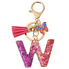Alloy Resin Butterfly Keychains KEYC-TADJ0002-02G-W-1