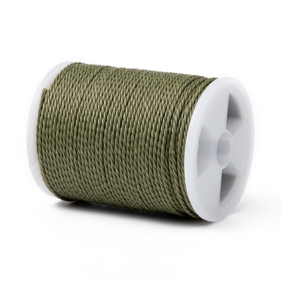 Round Waxed Polyester Cord YC-G006-01-1.0mm-37-1