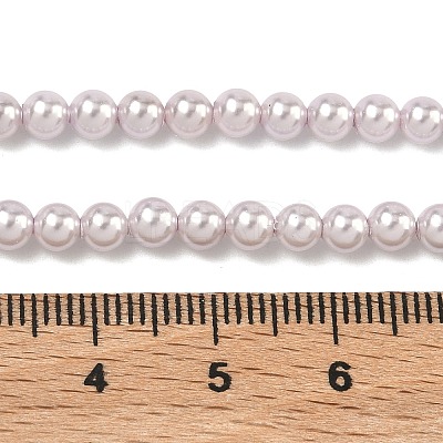 Electroplated Shell Pearl Beads Strands BSHE-G041-4mm-06-1