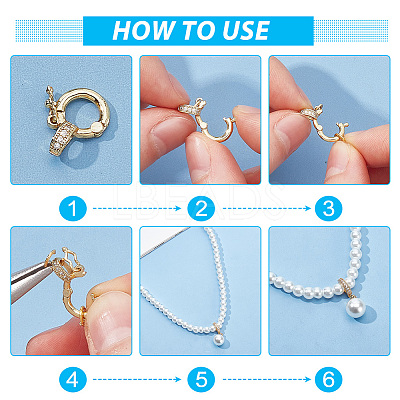 6Pcs 3 Styles Brass Micro Pave Clear Cubic Zirconia Twister Clasps ZIRC-DR0001-02-1
