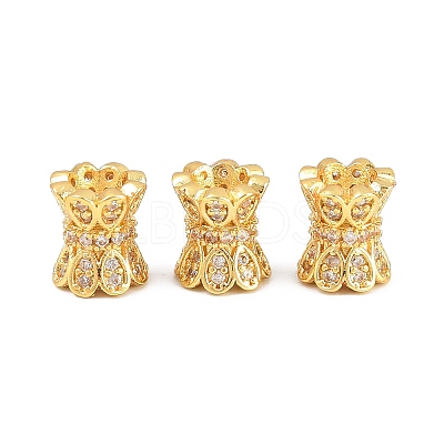Brass Micro Pave Clear Cubic Zirconia Beads CU-CBA6A75-10G-1