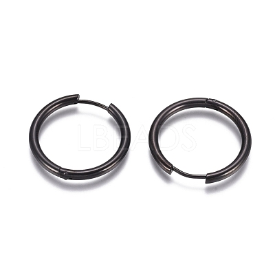 304 Stainless Steel Huggie Hoop Earrings EJEW-G272-01-20mm-B-1