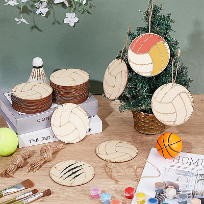 50 Bags Unfinished Wood Pendants AJEW-OC0005-82B-1