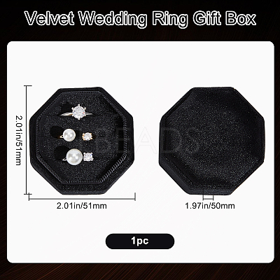 Velvet Cover Plastic Couple Ring Box VBOX-WH20001-02B-1