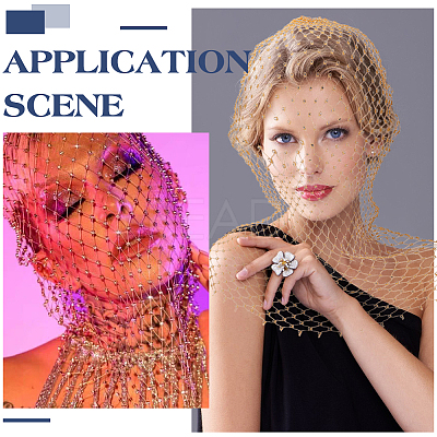 1Pc Polyester Fascinator Mesh Face Veil OHAR-FG0001-05B-1