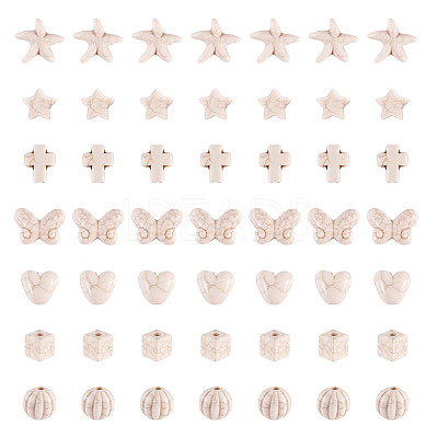 140Pcs 7 Styles Synthetic Howlite Beads G-TA0002-66-1