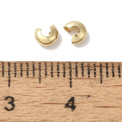 Brass Crimp Bead Cover KK-K383-07C-G-1