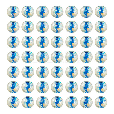 100Pcs Crackle Transparent Glass Beads GLAA-TADJ0001-12E-1