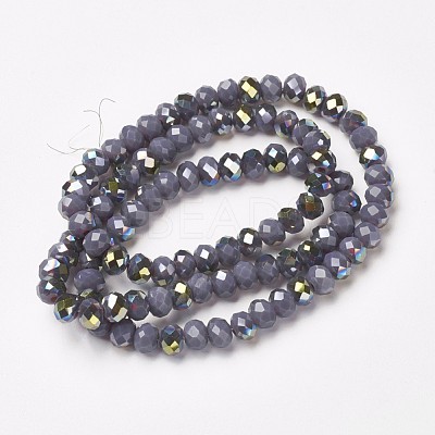 Electroplate Opaque Glass Beads Strands EGLA-A034-P4mm-S14-1