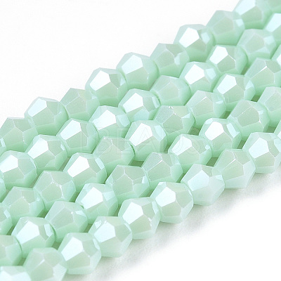 Opaque Solid Color Electroplate Glass Beads Strands EGLA-A039-P2mm-A20-1