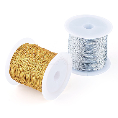 2 Rolls 2 Colors 9-Ply Round PET Metallic Thread MCOR-TA0001-03C-1